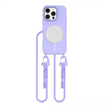 Husă MagSafe Tech-Protect Magnecklace cu șnur pentru Apple iPhone 16, mov