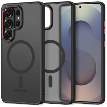 Husă Tech-Protect MagCam MagSafe pentru Samsung Galaxy S26 Ultra, neagră mat/roșu
