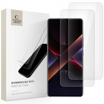 Folie hidrogel Tech-Protect Hydroflex Fit+ pentru Xiaomi Redmi Note 14 Pro 5G / 14 Pro+ Plus 5G / Poco X7 5G (2 buc.), transparentă