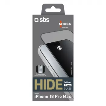 Sticlă de confidențialitate SBS Hide Full Cover pentru iPhone 18 Pro Max, 0,33 mm