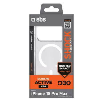 Husă SBS D3O Active pentru iPhone 18 Pro Max / 17 Pro Max, compatibilă MagSafe, transparentă
