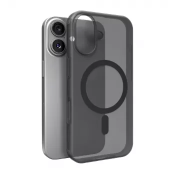 Husă din silicon compatibilă MagSafe Puro Daylight pentru iPhone 17, Translucent Black