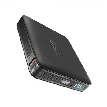 Baterie externă SBS HD 10W 5000mAh USB-C cu afișaj LCD, neagră