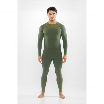 Viking Altis Man Set men's merino base layer set, dark green, M