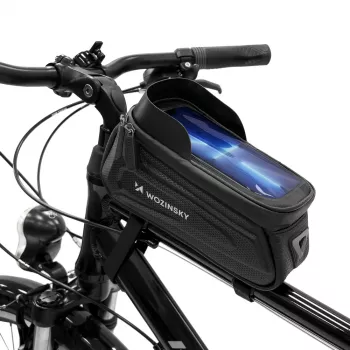 Geantă de cadru pentru bicicletă Wozinsky WBB28BK cu husă pentru telefon, 1,7 L, neagră
