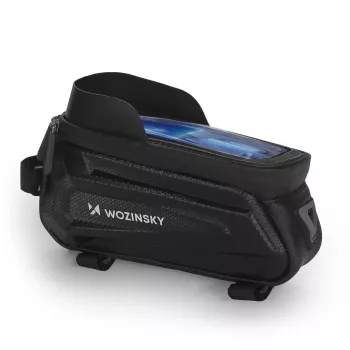 Geantă de cadru pentru bicicletă Wozinsky WBB28BK cu husă pentru telefon, 1,7 L, neagră