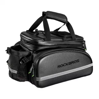 Geantă de portbagaj pentru bicicletă Rockbros A6-6, 35 l, cu buzunare pliabile, neagră