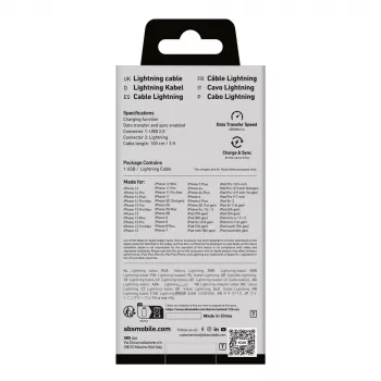 Cablu SBS TECABLEUSBIP589A USB-A la Lightning, 1 m, albastru