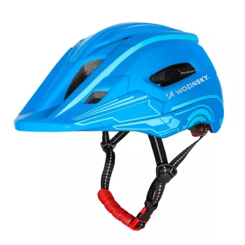 Cască de bicicletă pentru copii Wozinsky cu vedere completă și lumini spate USB, mărimea S (52-56 cm), albastru