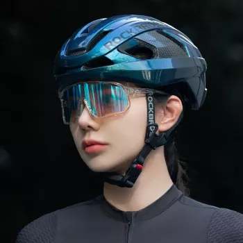 Cască de bicicletă Rockbros LK-15 Carbon Fiber mărimea L (58-62cm), Chameleon Blue