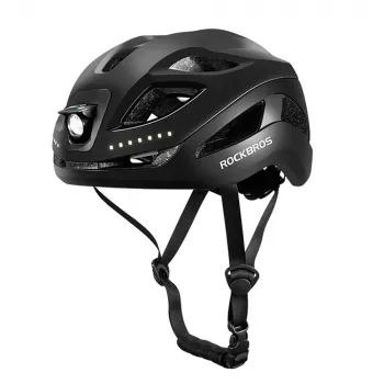 Cască de bicicletă Rockbros ZK-077 cu iluminare multidirecțională integrată 57–61 cm, negru