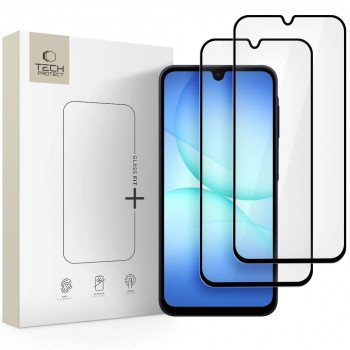 Sticlă Tech-Protect Glass Fit+ pentru Samsung Galaxy A16 / A17 / A18 / A26 4G / 5G, neagră (2 buc.)