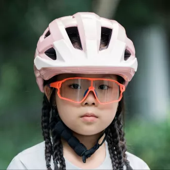 Cască de bicicletă pentru tineri Rockbros LK-67 cu vizieră detașabilă 54–58 cm, roz