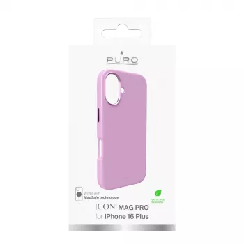 Husă din silicon MagSafe Puro Icon Mag Pro pentru iPhone 16 Plus, roz