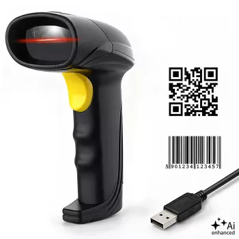 Cititor de coduri de bare Qoltec Precision 1D 2D, QR, EAN, USB