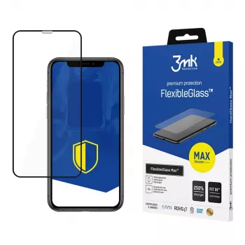 Sticlă hibridă 3mk FlexibleGlass Max pentru Apple iPhone 11, neagră