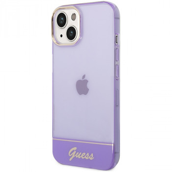 Husă rigidă translucidă Guess GUHCP14SHGCOU pentru Apple iPhone 14 / 15 / 13 6,1 inch, mov