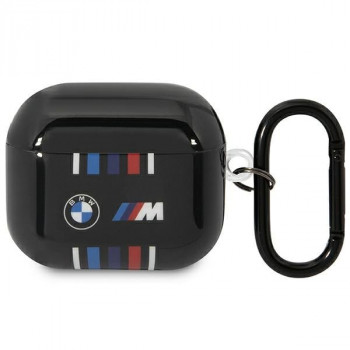 Husă BMW BMA322SWTK Multiple Colored Lines pentru Apple AirPods 3, neagră