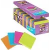 Note adezive 3M Post-it Super Sticky Notes 654SE24P, 76 x 76 mm, 90 file pe bloc, 4 culori (pachet avantajos)
