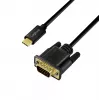 Cablu USB 3.2 Gen1 Type-C Logilink UA0475, C/M la VGA/M, 1080p/60 Hz, negru, 1,8 m