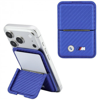 Portofel MagSafe BMW M Carbon Metal Logos, albastru