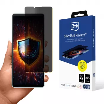 Folie de protecție mată pentru ecran cu confidențialitate 3MK Silky Matt Privacy pentru Sony Xperia 10 VI