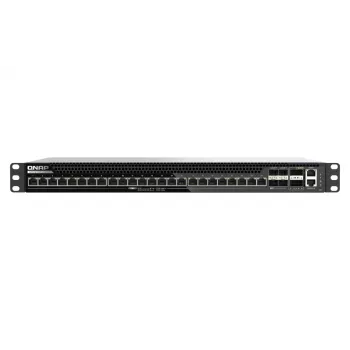 Switch administrabil QNAP QSW-M7230P-2X4F24T L3 Lite, 2 x 100 Gigabit QSFP28 + 4 x 25 Gigabit SFP28 + 24 x 100/1000/2.5G/5G/10G (PoE++)
