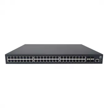 Switch gestionat LevelOne GTP-5271DP L3 PoE+, 48 x Gigabit PoE, 4 x 10G SFP, 400 W, 19 inch