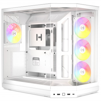 Carcasă PC HYTE Y50 Snow White, albă, sticlă călită x 3