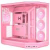 Carcasă PC HYTE Y50 Strawberry Milk, roz deschis, sticlă călită x 3