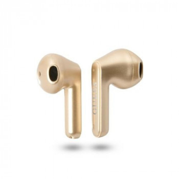Căști in-ear TWS wireless Guess GUTWST82TRD cu stație de andocare, Triangle Logo, Bluetooth 5.0, aurii