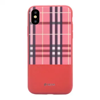 Husă Lattice Devia pentru Apple iPhone X - roșie