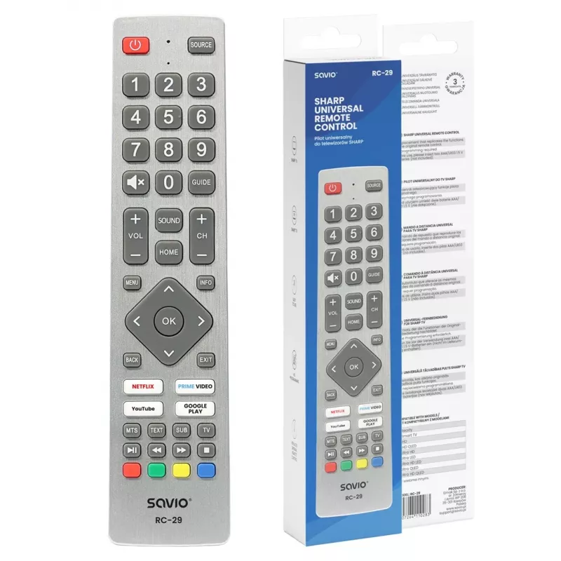 Telecomandă universală SAVIO RC-29 pentru televizoare SHARP